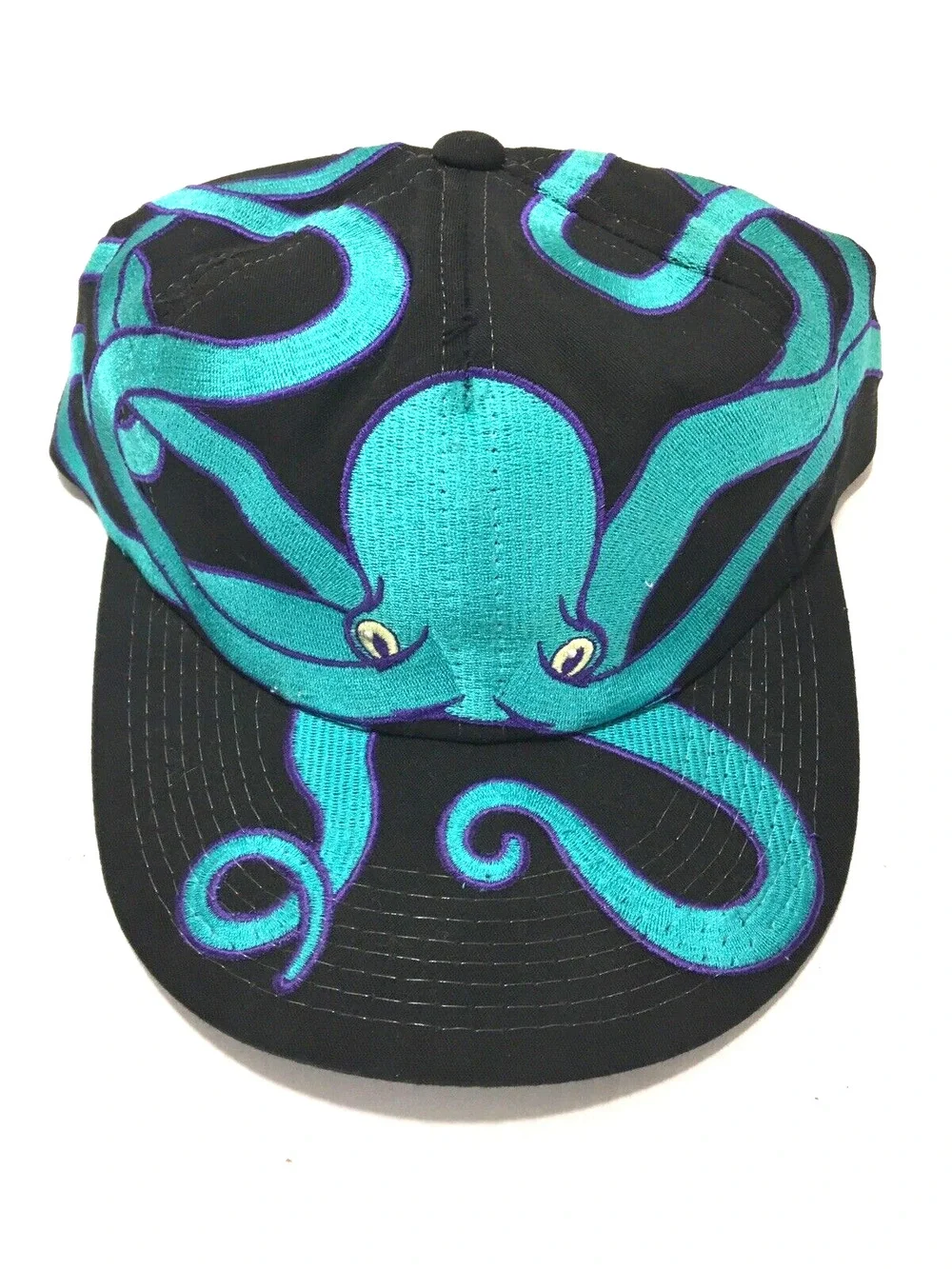 PACIFIC PARK SANTA MONICA PIER OCTOPUS All OVER EMBROIDERED AQUA COLOR NICE